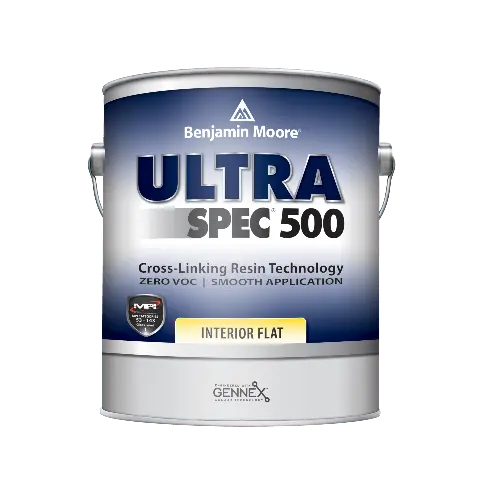 Benjamin Moore Aura, Regal Select, Ben, and Ultra Spec 500 interior paint cans lined up at a Toronto dealer