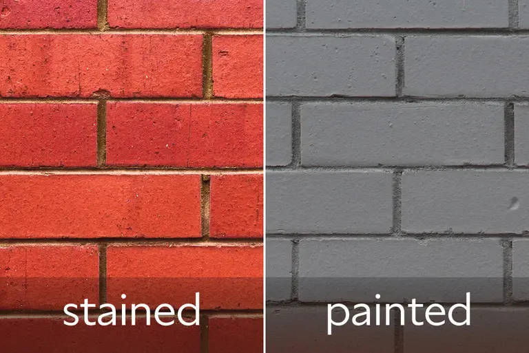 Detail of a Toronto brick house wall showing mortar joints and a sealed control joint